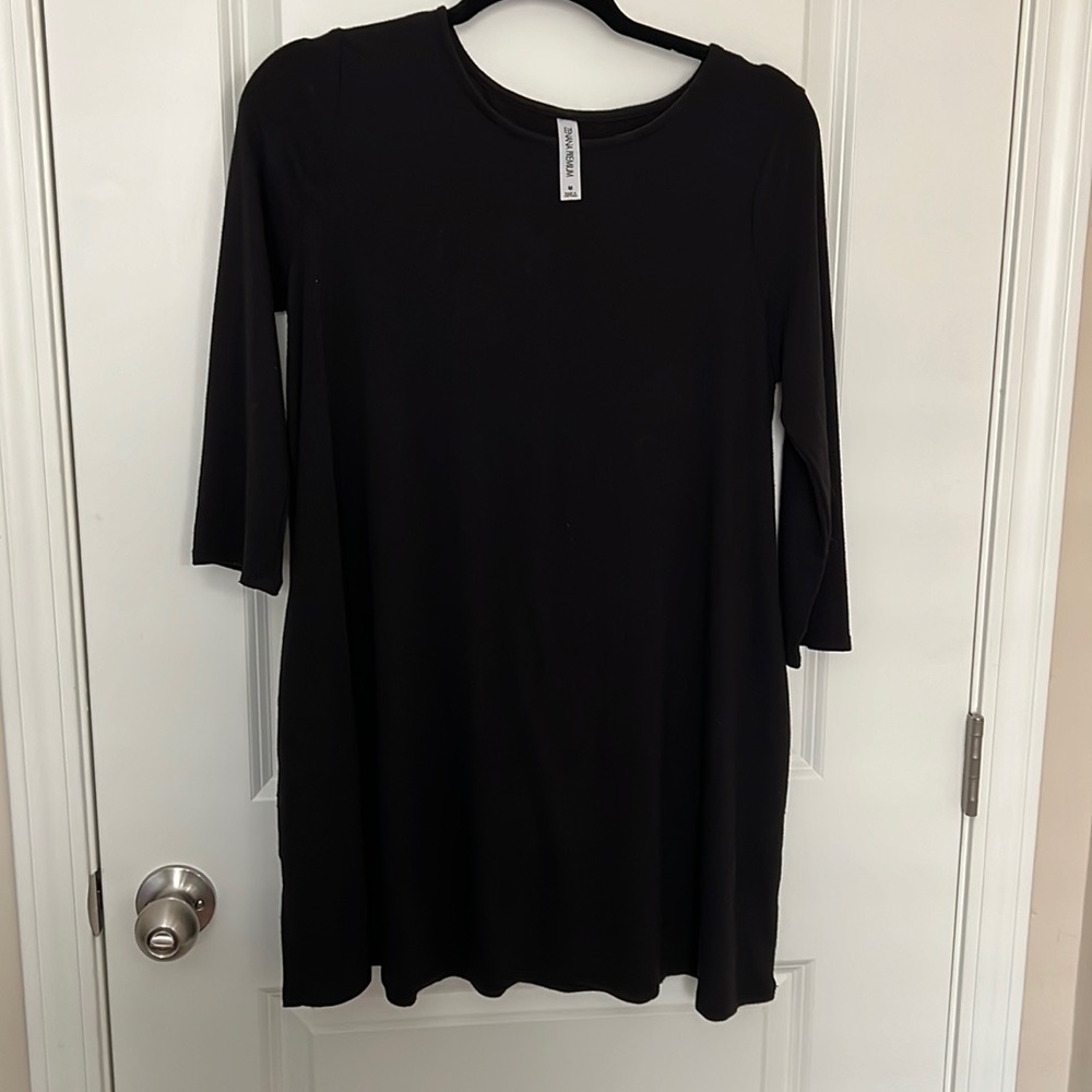Zenana Premium 3/4 Sleeve Tunic // Black
